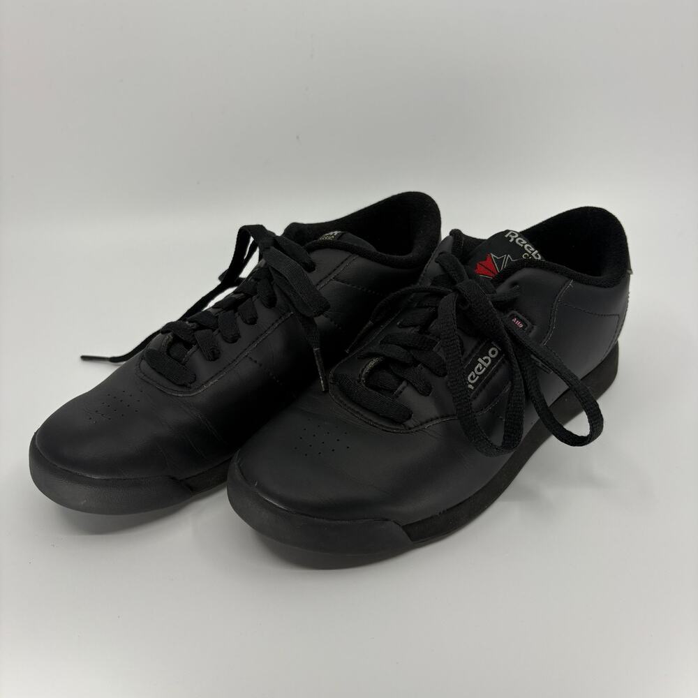 Reebok Classic Black Leather Sneakers Women’s Size 7 Low Top Lace Up Shoes